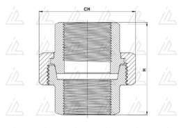 Bocchettone microfuso FF sede conica - F340