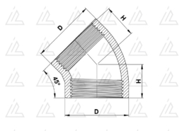 Gomito microfuso 45° FF - F120