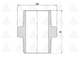 Nipplo esagonale microfuso - F280