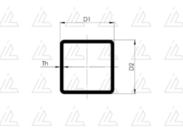 Tubo a sezione sagomata quadra