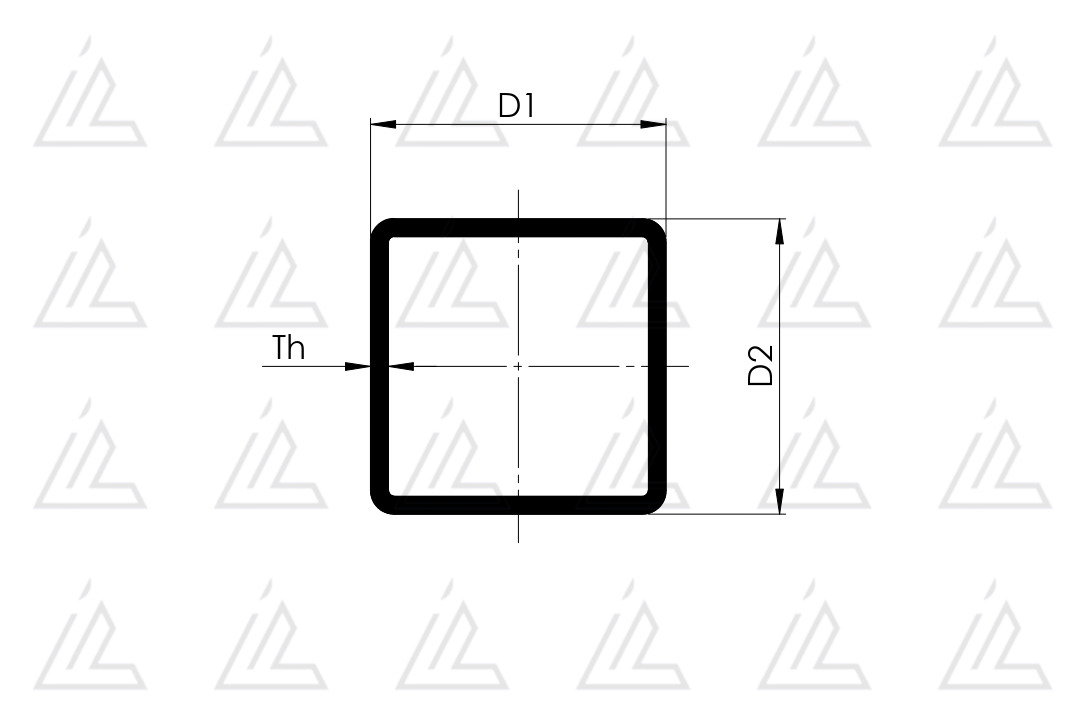 Tubo a sezione sagomata quadra